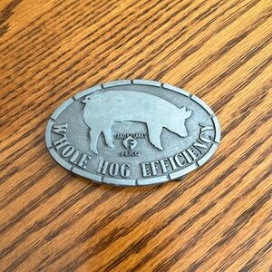 Land O Lakes Whole Hog Efficiency Belt Buckle Vintage